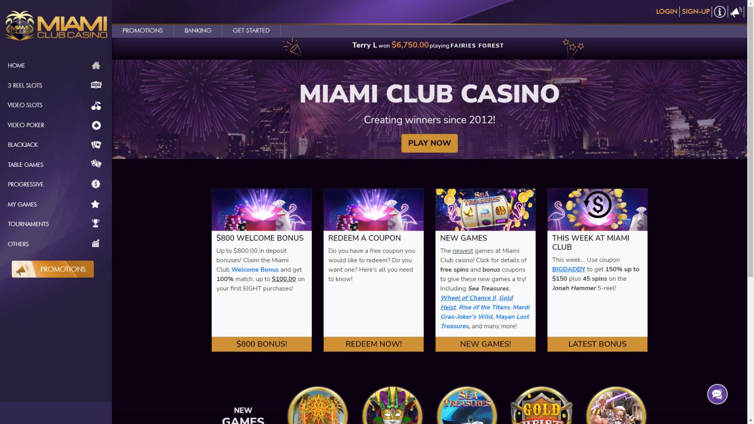 Miami Club casino Screenshot